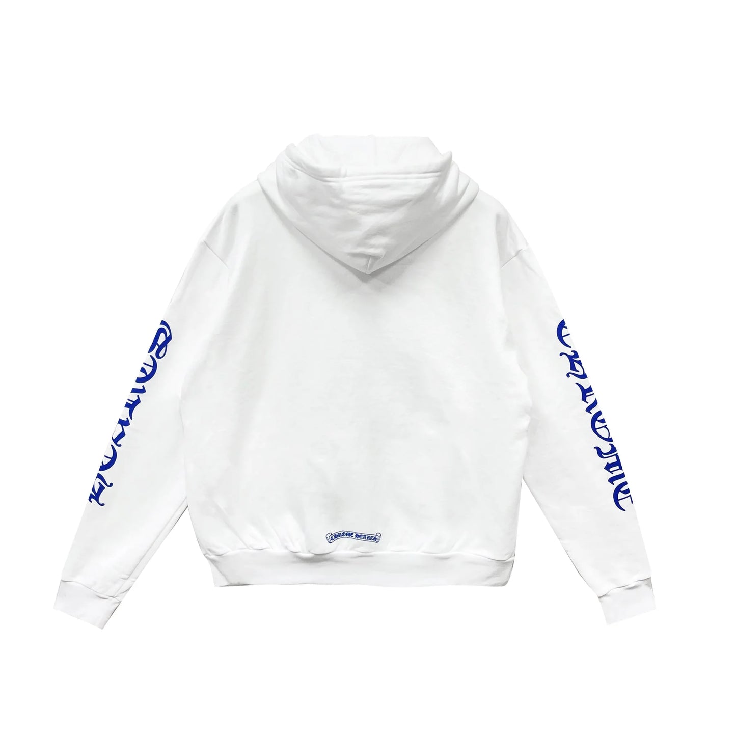 Blue Scroll Label Chrome Hearts White Zip Up Hoodie