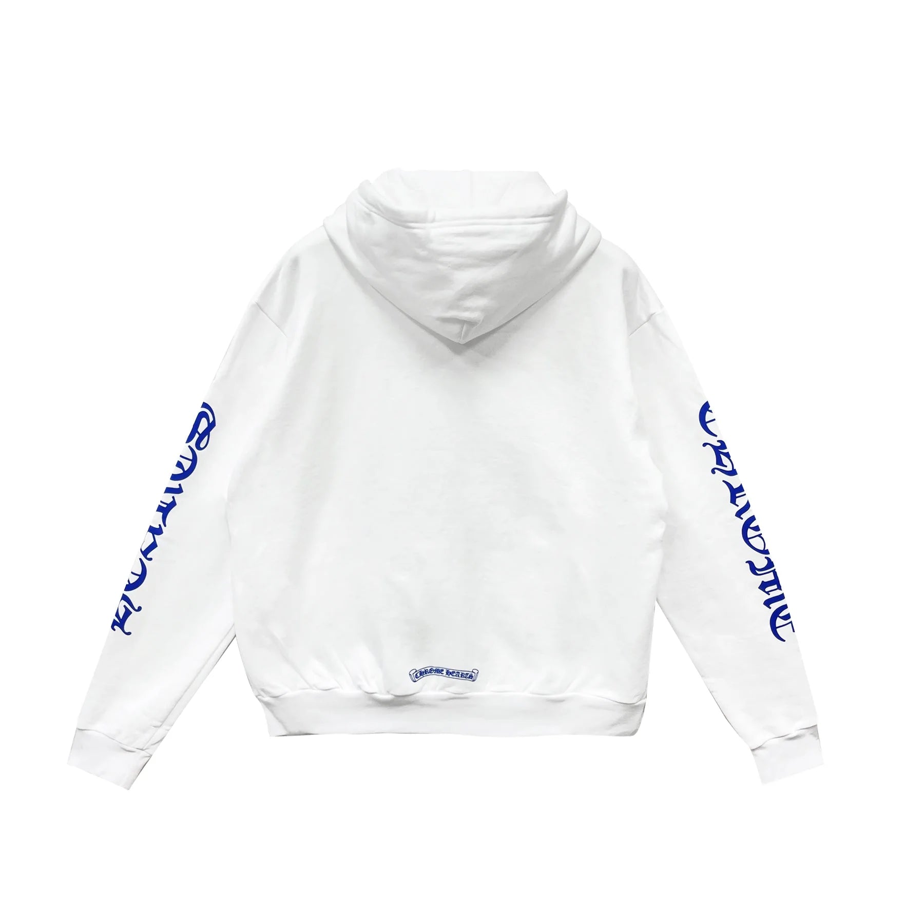Blue Scroll Label Chrome Hearts White Zip Up Hoodie