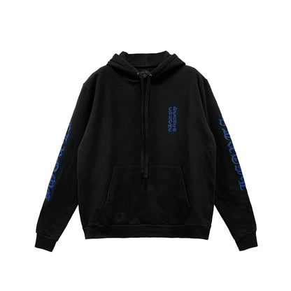 Blue Vertical Script Logo Chrome Hearts Pullover Hoodie