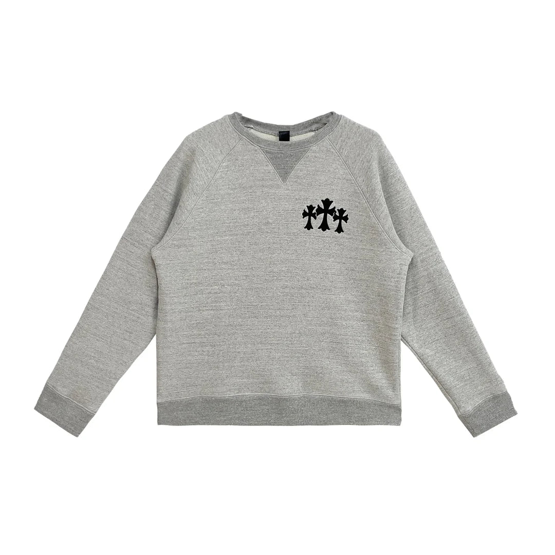 CH Cross Leather Patch Grey Chrome Hearts Sweatshirt
