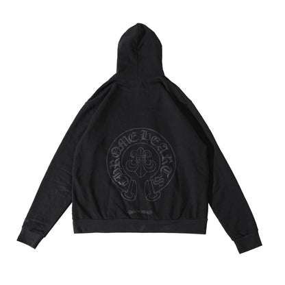 Cannes Exclusive Fleur De Lis Horseshoe Black Hoodie