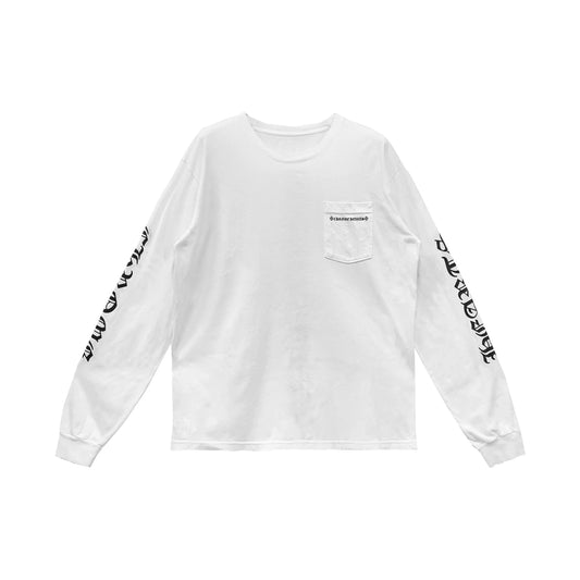 Cemetery Cross Tire Tracks Chrome Hearts White Long Sleeve Tee