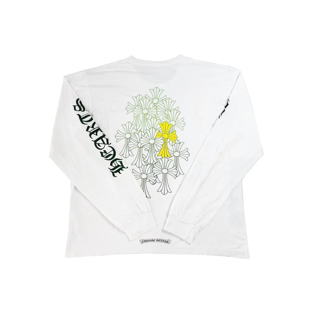 Cemetery Cross Chrome Hearts White Long Sleeve Tee