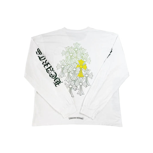 Cemetery Cross Chrome Hearts White Long Sleeve Tee