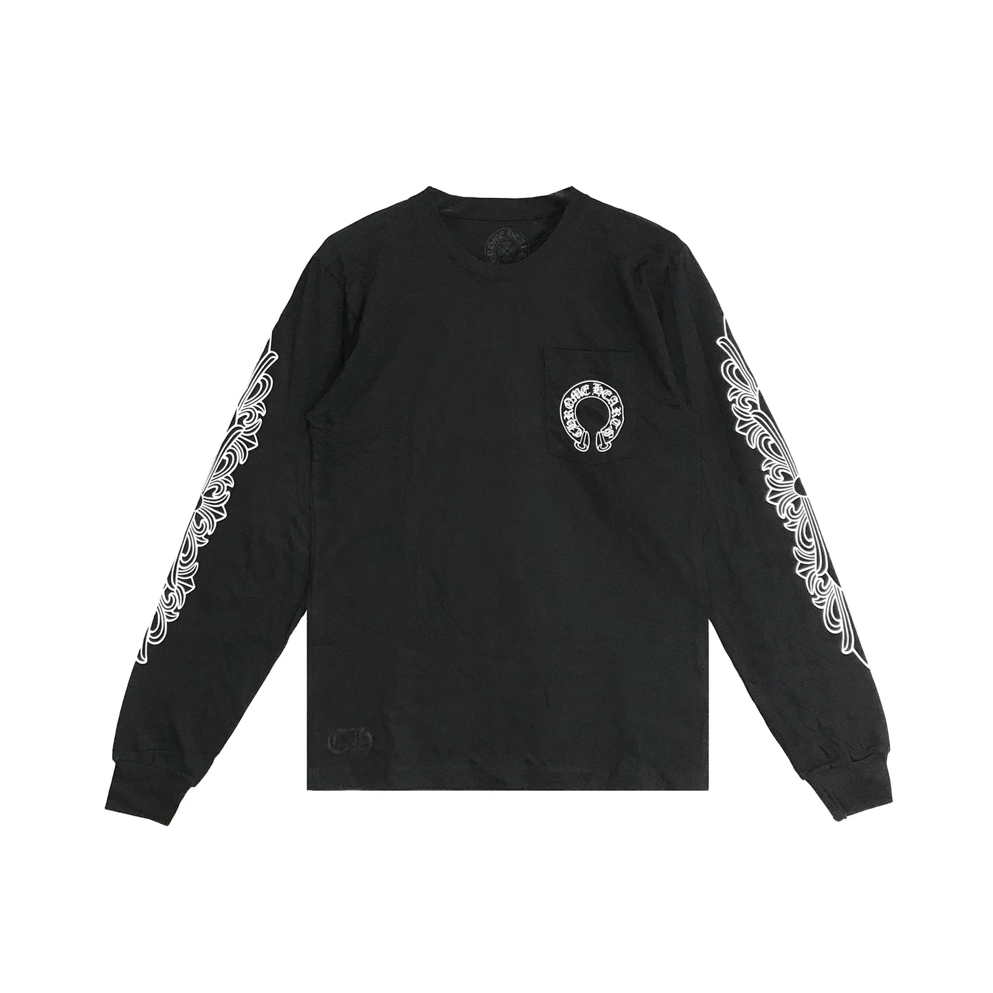 Classic Horseshoe Logo Chrome Hearts Long Sleeve Tee Black