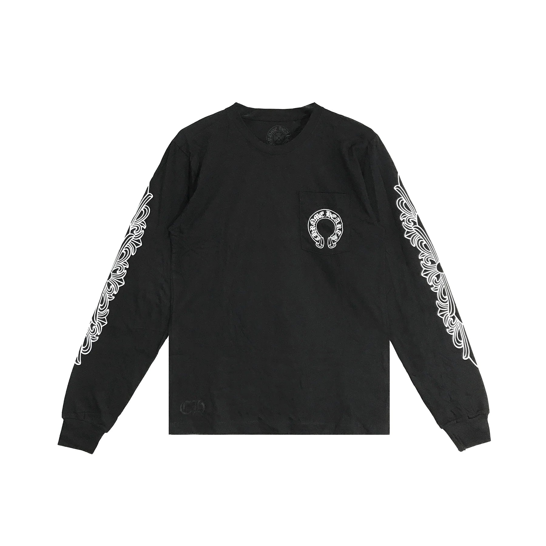 Classic Horseshoe Logo Chrome Hearts Long Sleeve Tee Black