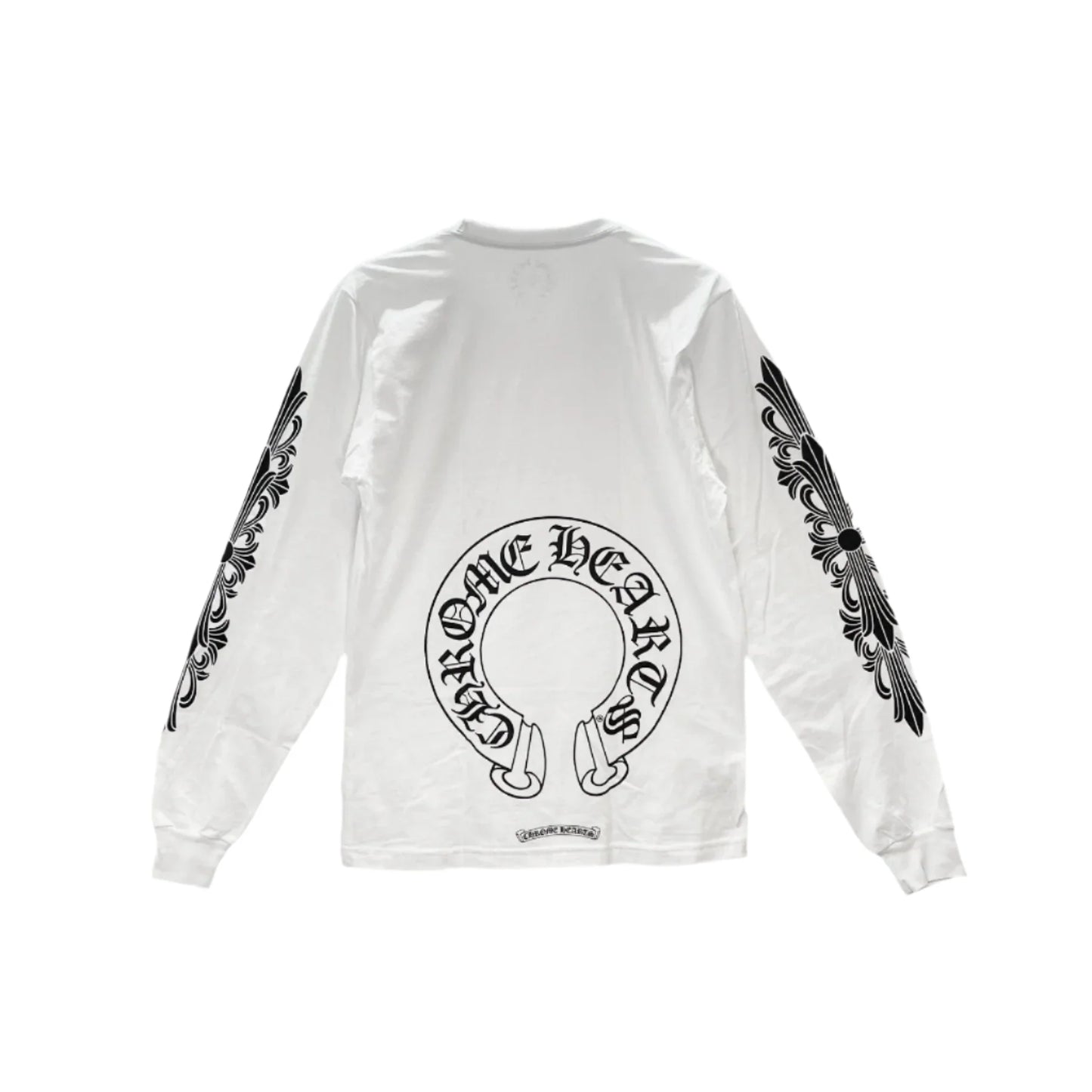 Chrome Hearts Classic Horseshoe Logo Long Sleeve White Tee