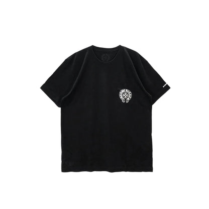 Classic Horseshoe Logo Short Sleeve Black Tee