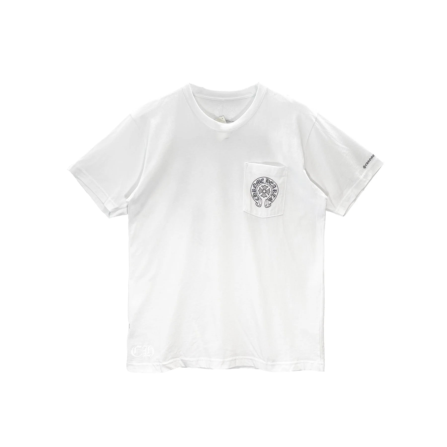 Classic Horseshoe Logo Chrome Hearts Short Sleeve Tee White