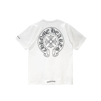 Classic Horseshoe Logo Chrome Hearts Short Sleeve Tee White