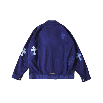 Chrome Hearts Cross Patch Bleu de Travail French Work Jacket