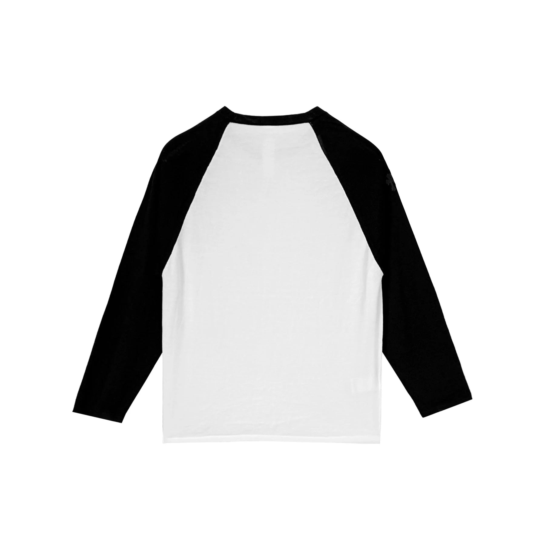 Cross Patch Embroidered Silk Raglan Black Sleeve White Tee