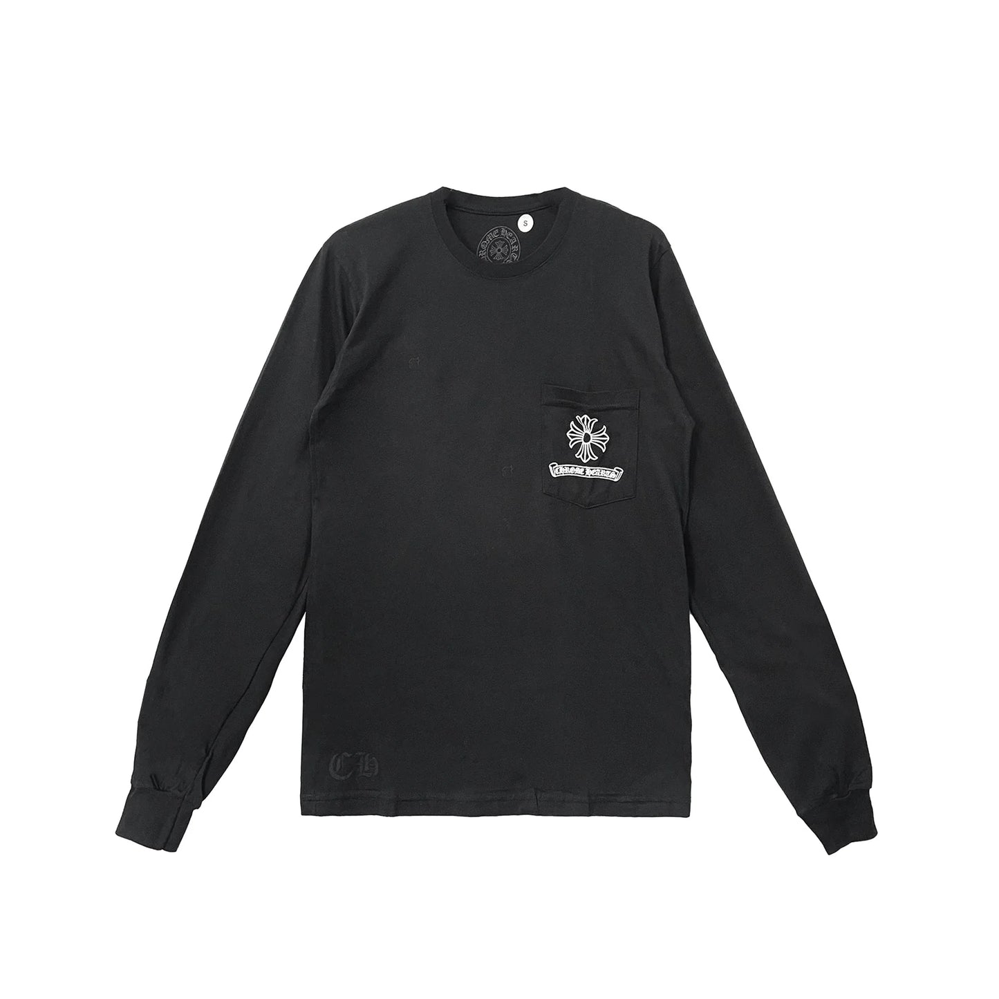 Dark Dagger Script Logo Black Long Sleeve T-Shirt