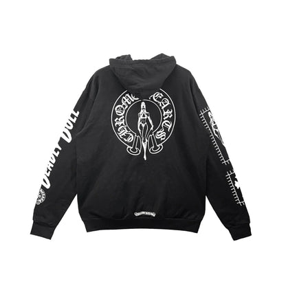 Deadly Doll Comic Horseshoe Chrome Hearts Pullover Hoodie