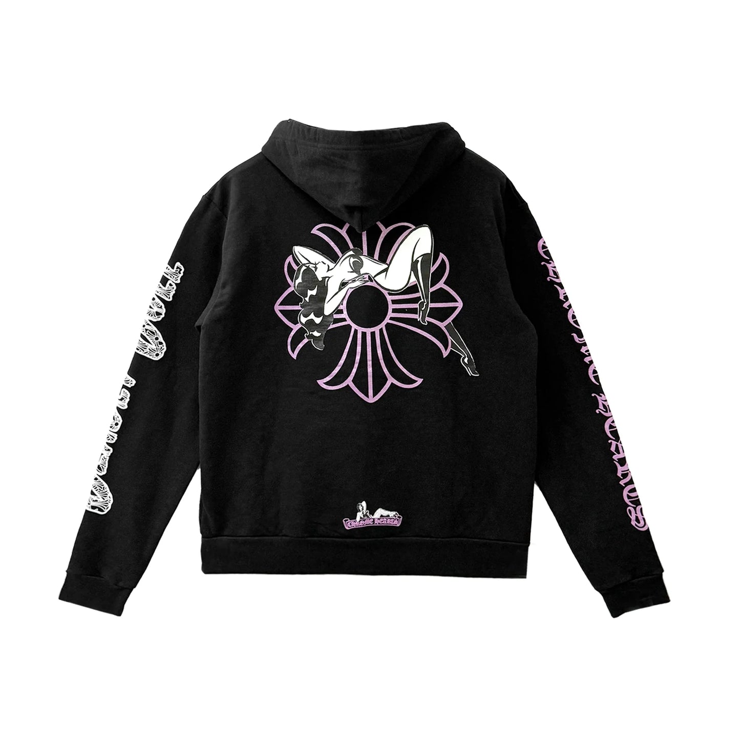 Chrome Hearts Deadly Doll Cross Graphic Pullover Hoodie Black