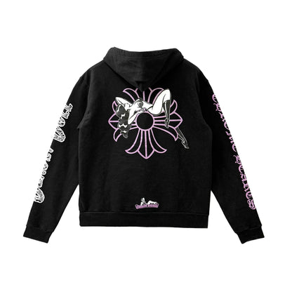 Chrome Hearts Deadly Doll Cross Graphic Pullover Hoodie Black