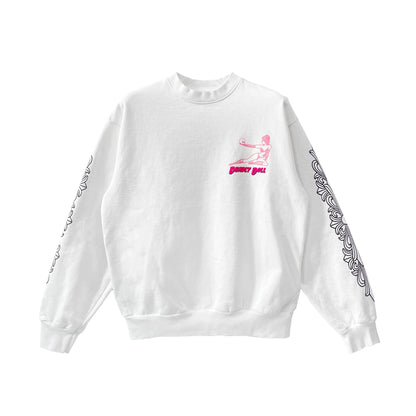 Deadly Doll Graffiti Floral Sleeve White Chrome Hearts Sweatshirt
