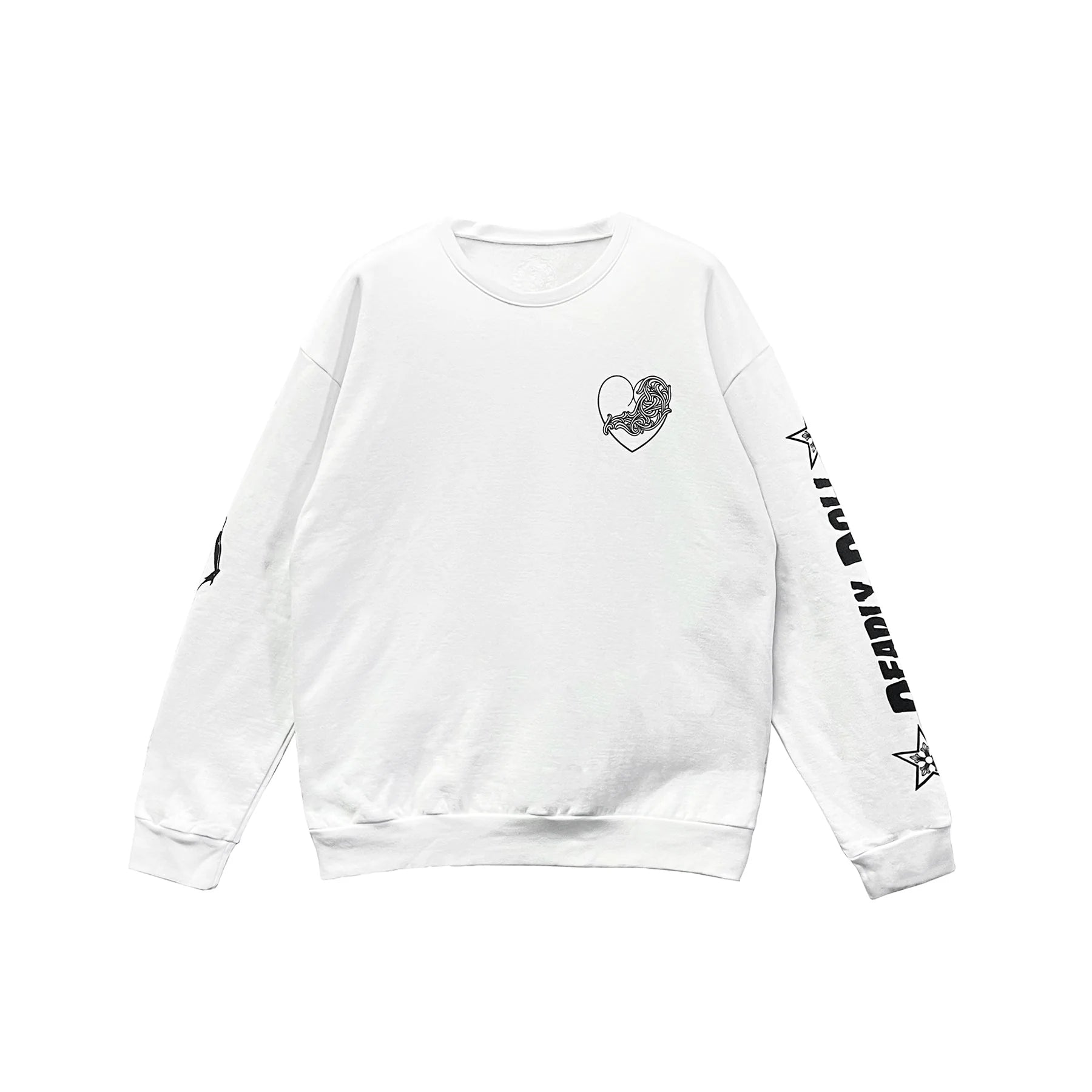 Deadly Doll Vine Heart Logo Chrome Hearts Sweatshirt White