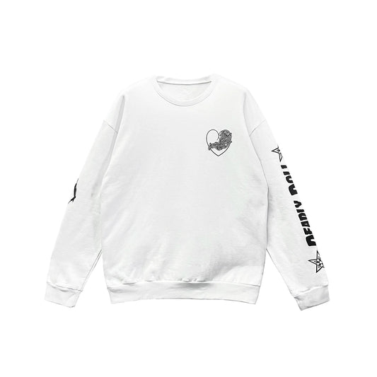 Deadly Doll Vine Heart Logo Chrome Hearts Sweatshirt White