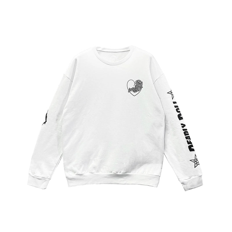 Deadly Doll Vine Heart Logo Chrome Hearts Sweatshirt White