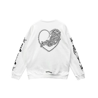 Deadly Doll Vine Heart Logo Chrome Hearts Sweatshirt White