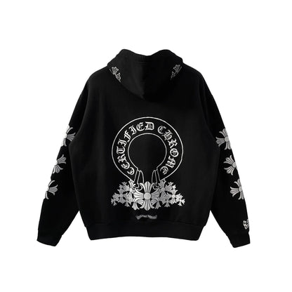 Drake Black Horseshoe Chrome Hearts Pullover Hoodie
