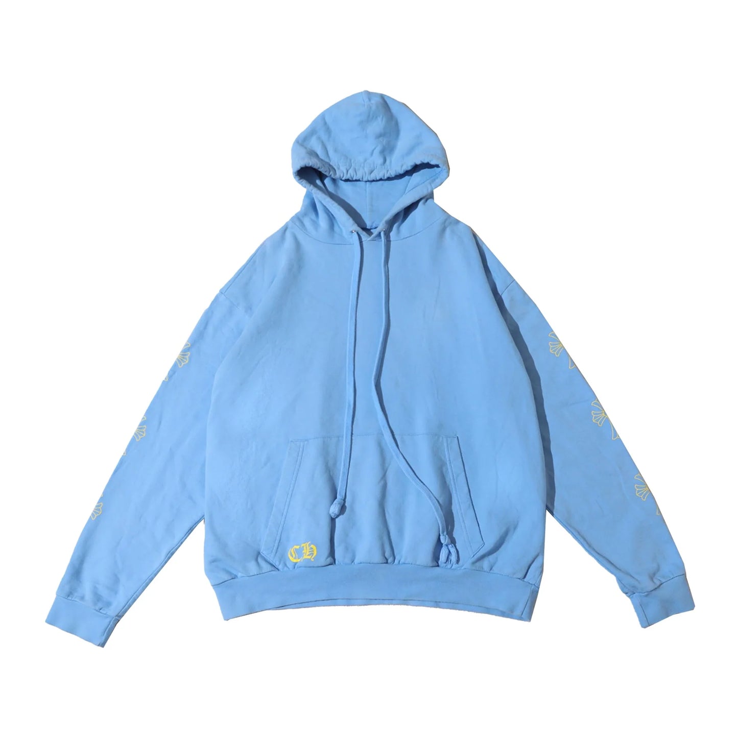 Chrome Hearts Drake CLB Yellow Graffiti Blue Pullover Hoodie