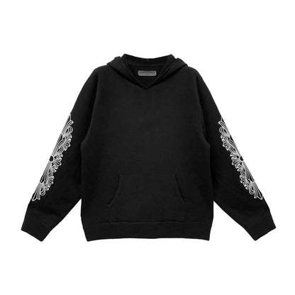 Embroidered Cashmere Cross Chrome Hearts Black Hoodie