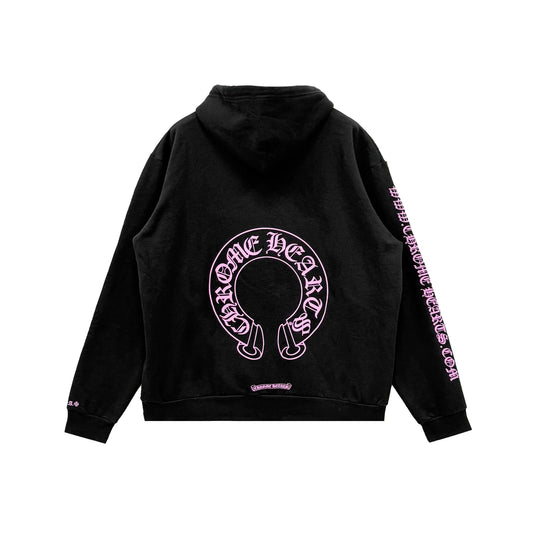 Exclusive Pink Horseshoe Logo Pullover Chrome Hearts Hoodie