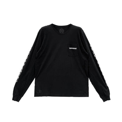 FU Scroll Logo Long Sleeve Chrome Hearts T-Shirt Black