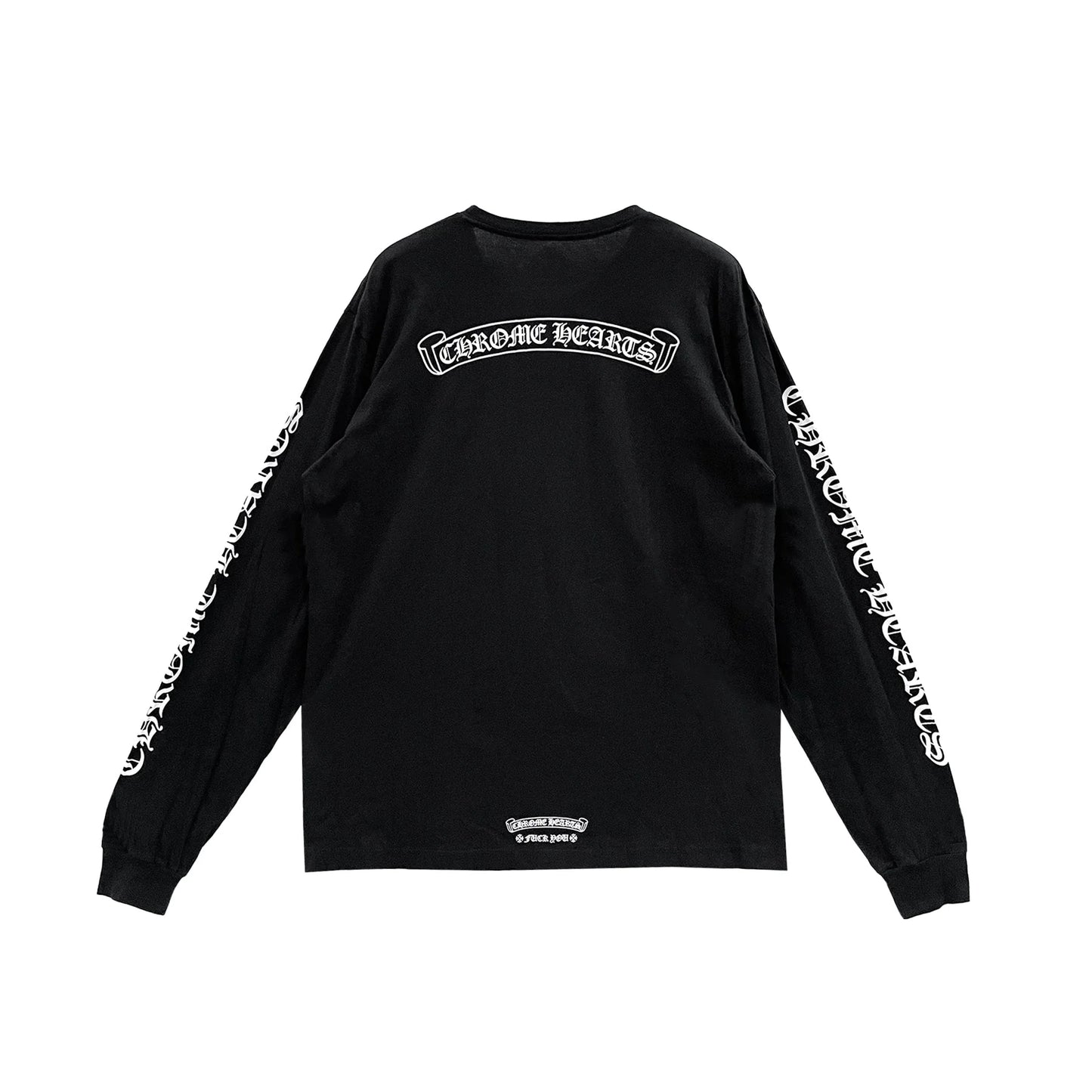 FU Scroll Logo Long Sleeve Chrome Hearts T-Shirt Black