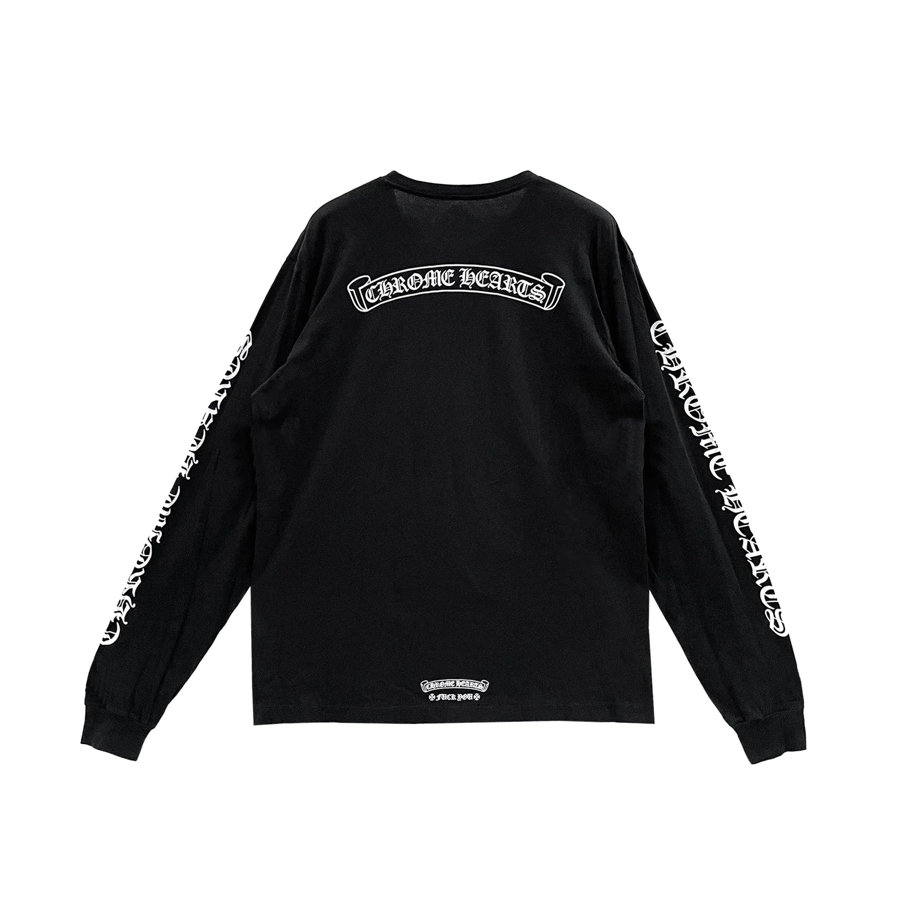 FU Scroll Logo Long Sleeve Chrome Hearts T-Shirt Black