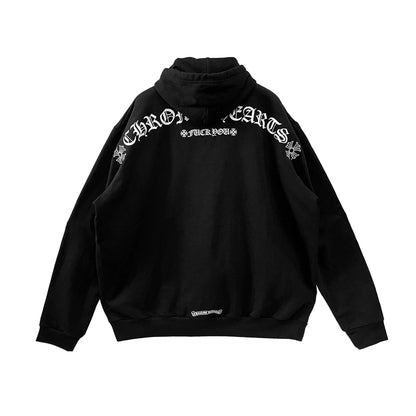 F U T Bar Logo Chrome Hearts Black Pullover Hoodie