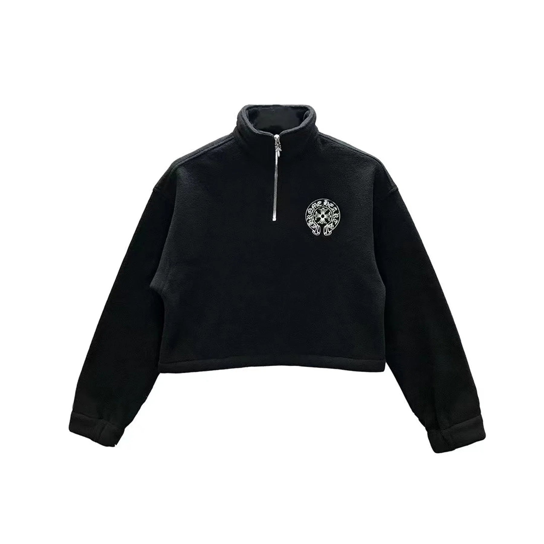 Chrome Hearts Horseshoe Half Zip Cropped Sweatshirt