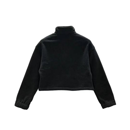 Chrome Hearts Horseshoe Half Zip Cropped Sweatshirt