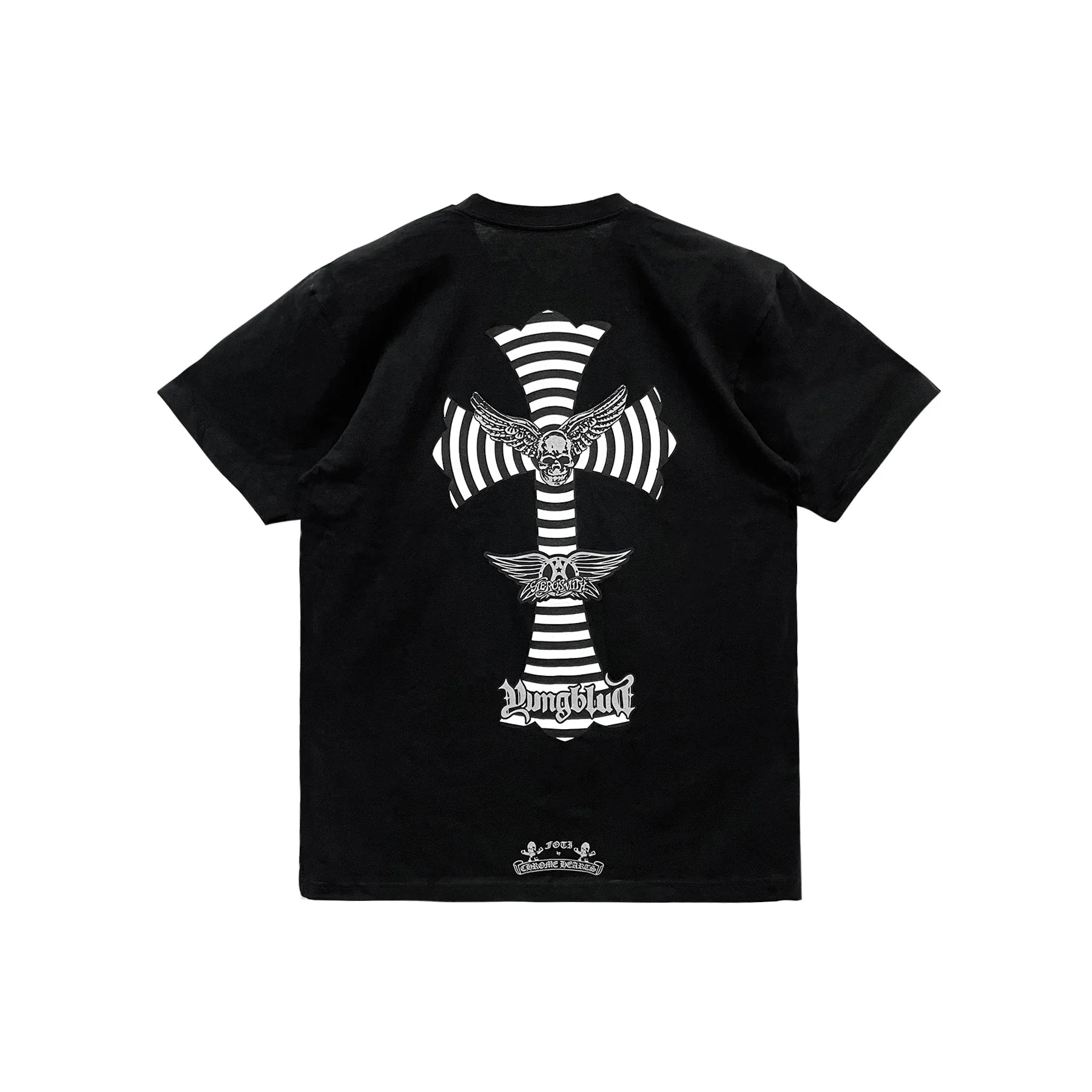 Foti x Yungblud Aerosmith Cross Black Short Sleeve Tee