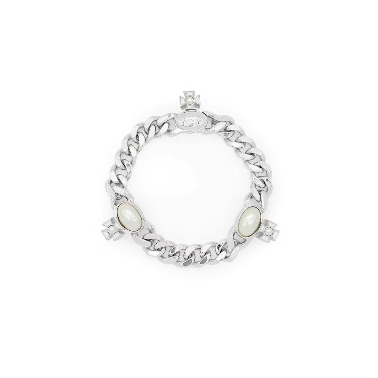 Chrome Hearts Gaby Orb Pearl Cuban Chain Bracelet
