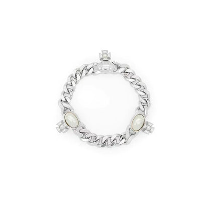 Chrome Hearts Gaby Orb Pearl Cuban Chain Bracelet