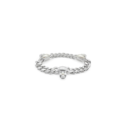 Chrome Hearts Gaby Orb Pearl Cuban Chain Bracelet