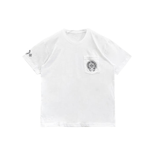 Gradient Horseshoe Logo Chrome Hearts White Tee