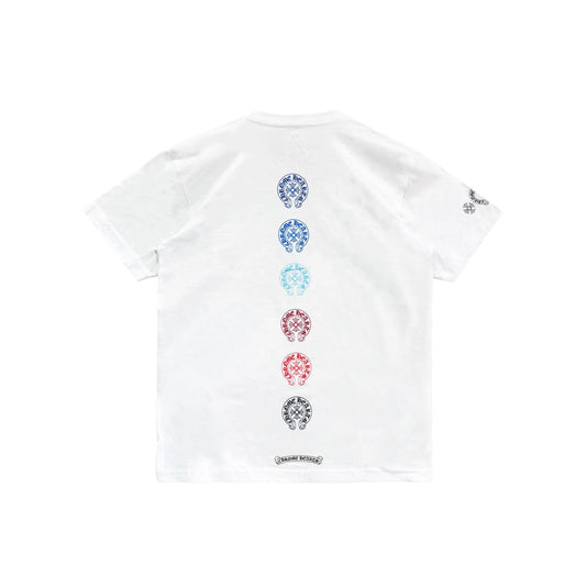 Gradient Horseshoe Logo Chrome Hearts White Tee
