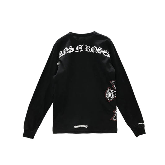Gun N' Roses Black Cross Embroidered Long Sleeve T-Shirt