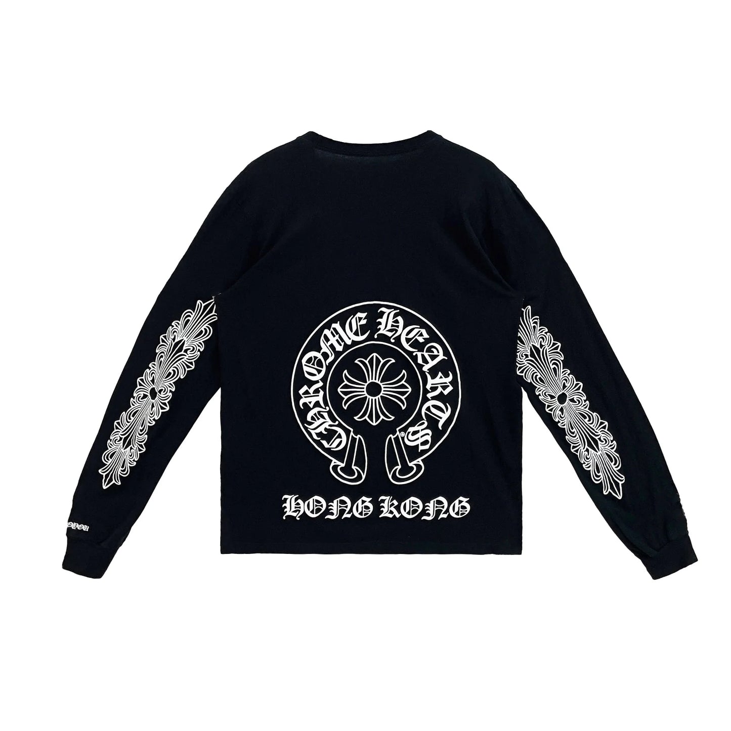 Hong Kong Exclusive Horseshoe Long Sleeve Black Tee