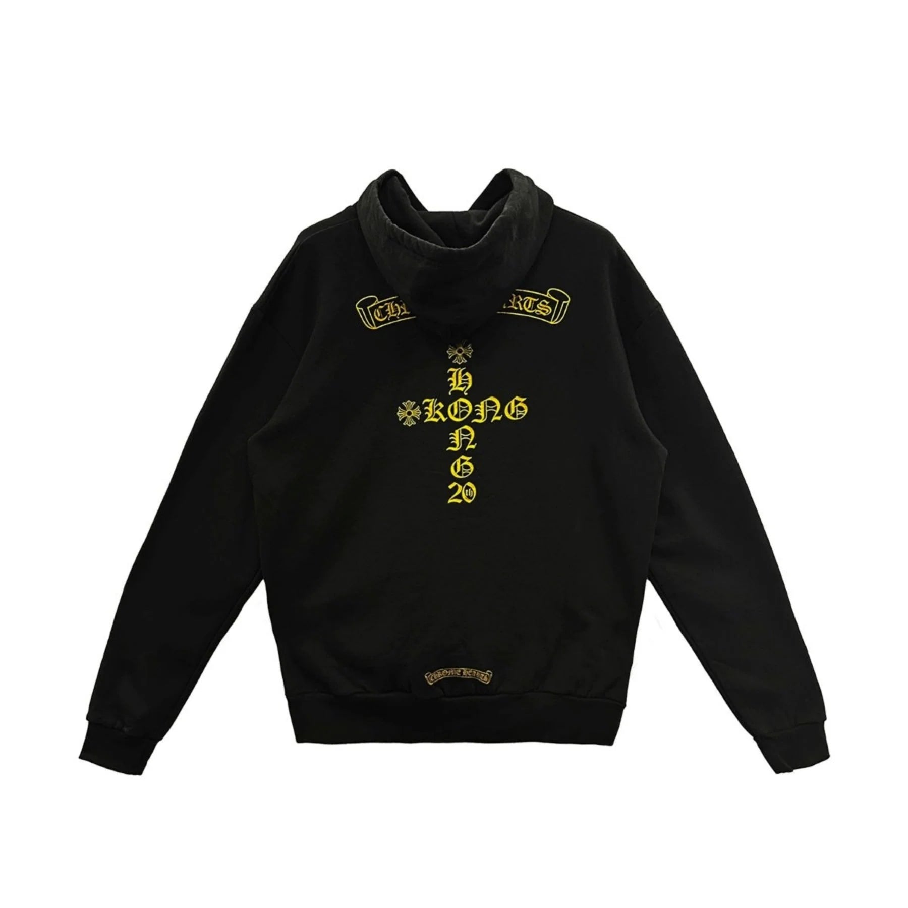 Hong Kong Exclusive Scroll Label Pullover Black Hoodie