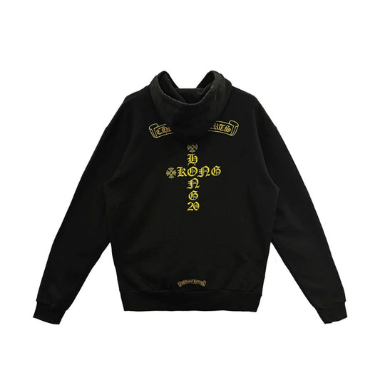 Hong Kong Exclusive Scroll Label Pullover Black Hoodie
