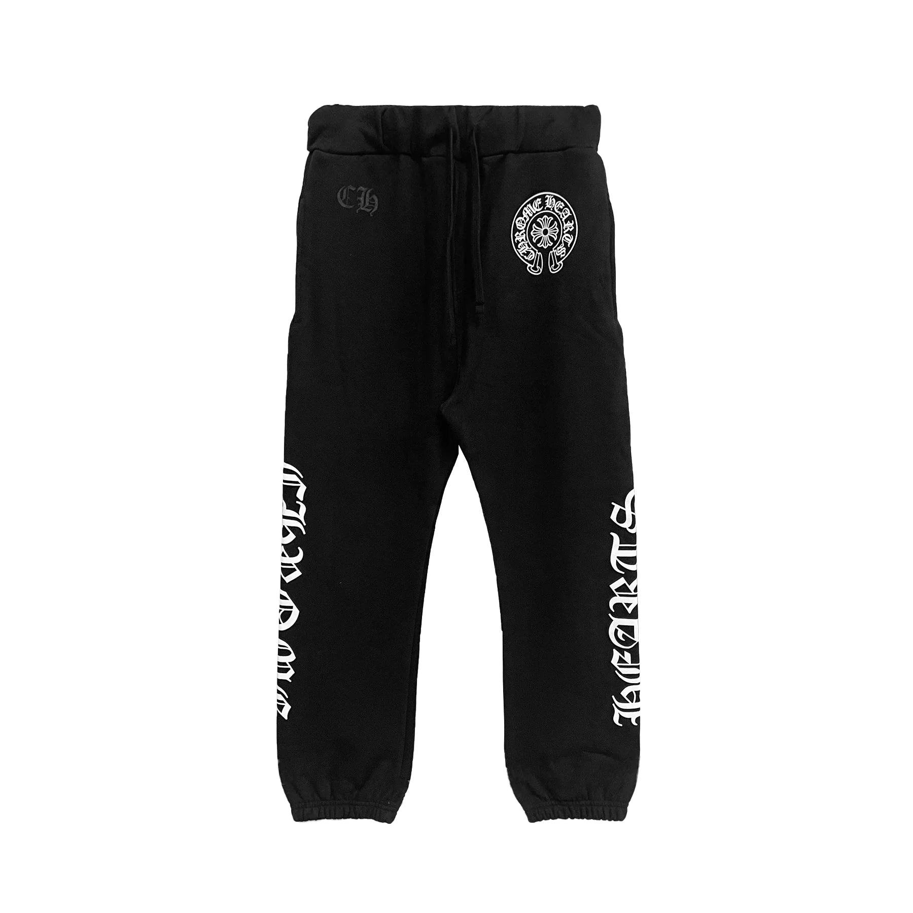 Horseshoe Script Chrome Hearts Black Sweatpants