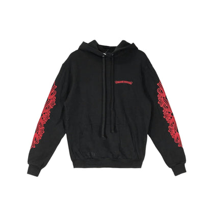 Horseshoe Red Cross Sleeve Black Hoodie