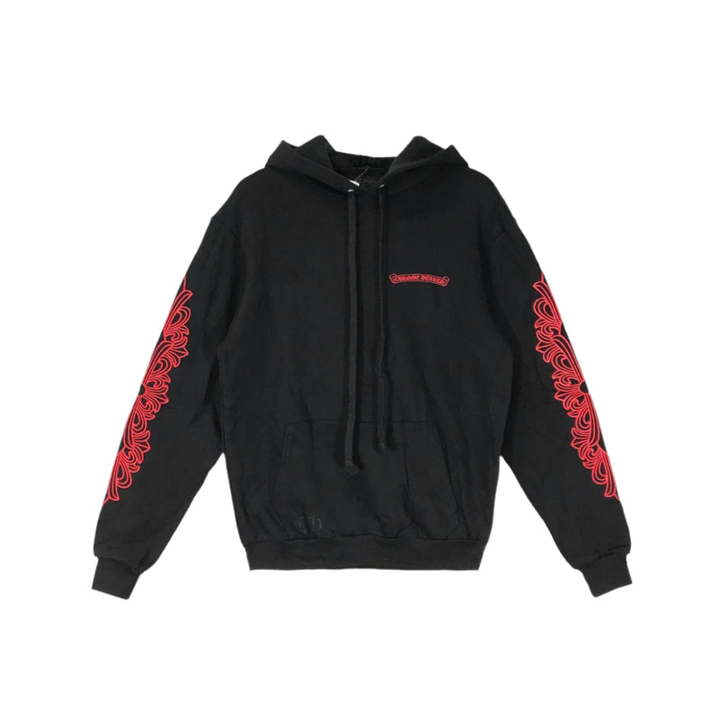 Horseshoe Red Cross Sleeve Black Hoodie
