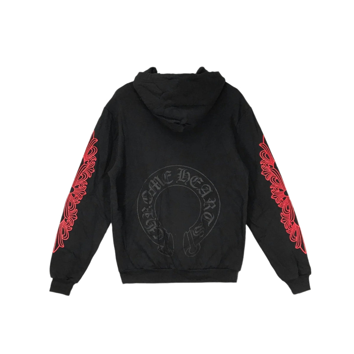 Horseshoe Red Cross Sleeve Black Hoodie