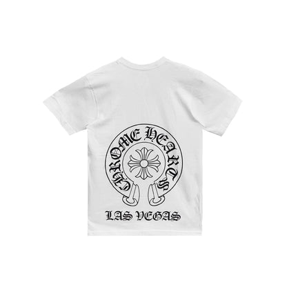 Las Vegas Exclusive Horseshoe Logo Short Sleeve White Tee